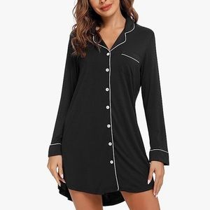 Black and White Pajama Nightgown